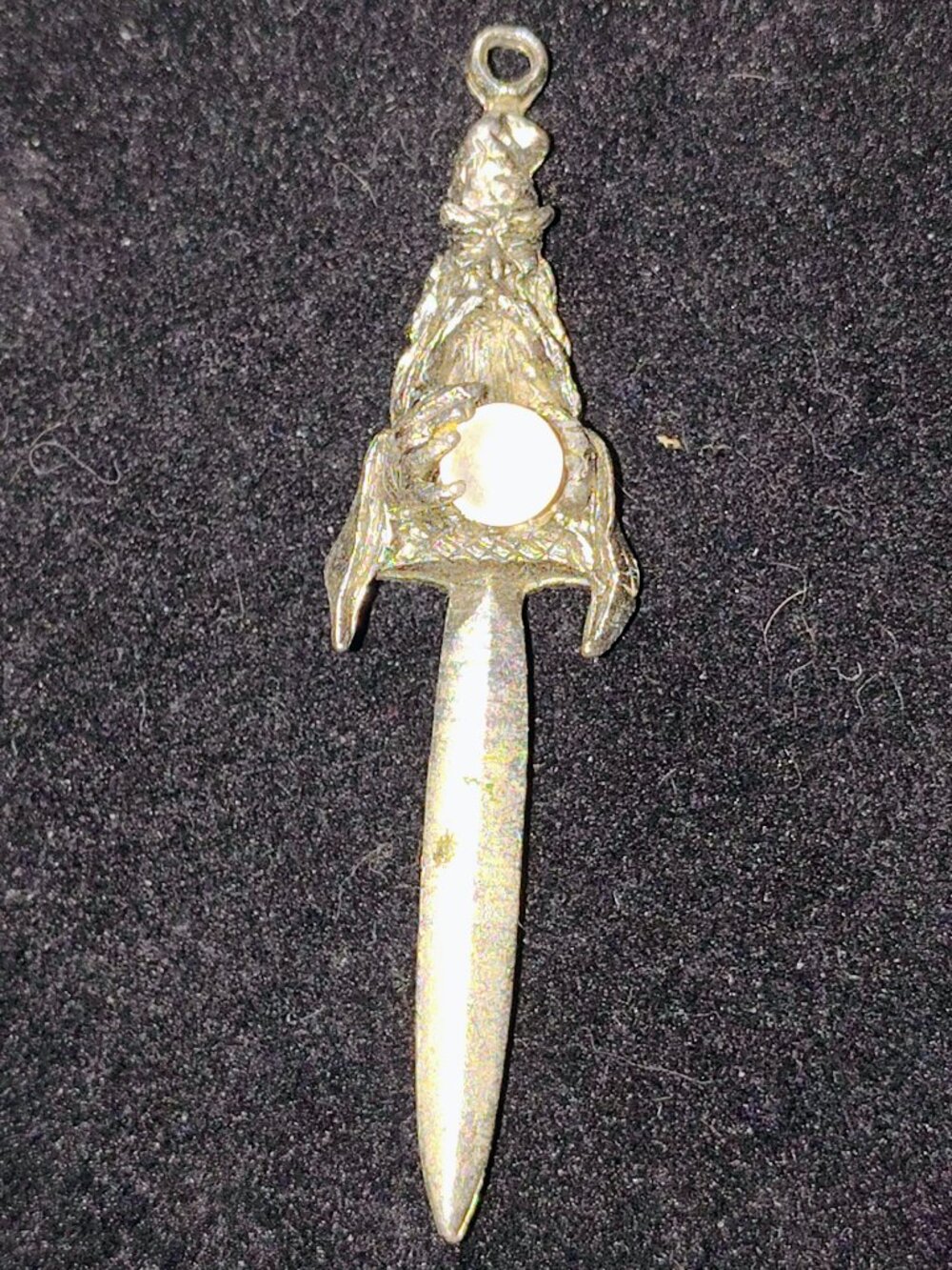 Vintage Fantasy Wizard Dagger Pendant / Mini Letter Opener – Pewter-Style Finish